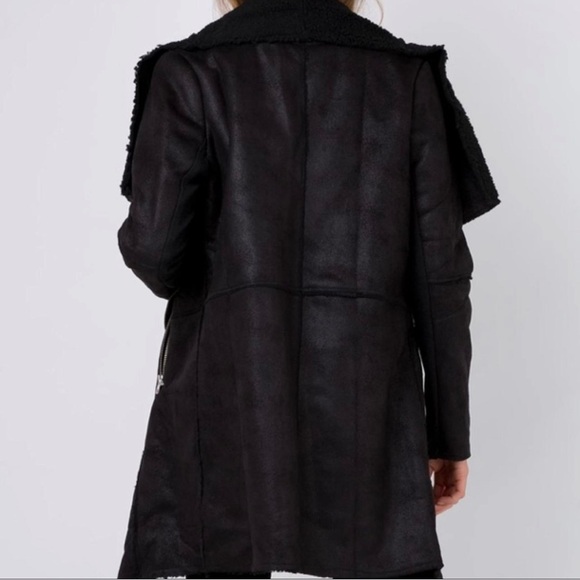 Lioness “The Sabotage” Coat Black Teddy Moto Jacket Size XS NWT - Picture 4 of 6